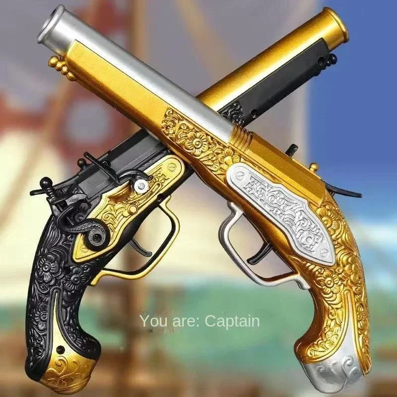 Gold Revolver Winchester Soft Double Gun Emulates Caribbean Pirate Gun EVA Children\'s Toy Pistol