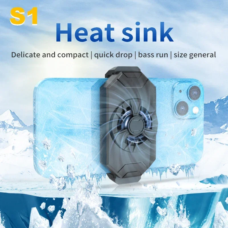 S1 ABS Mobile Phone Air-cooled Cooling Fan Radiator for IOS Android Universal PUBG Back-clip Type-C Game Cooler Game Accessories