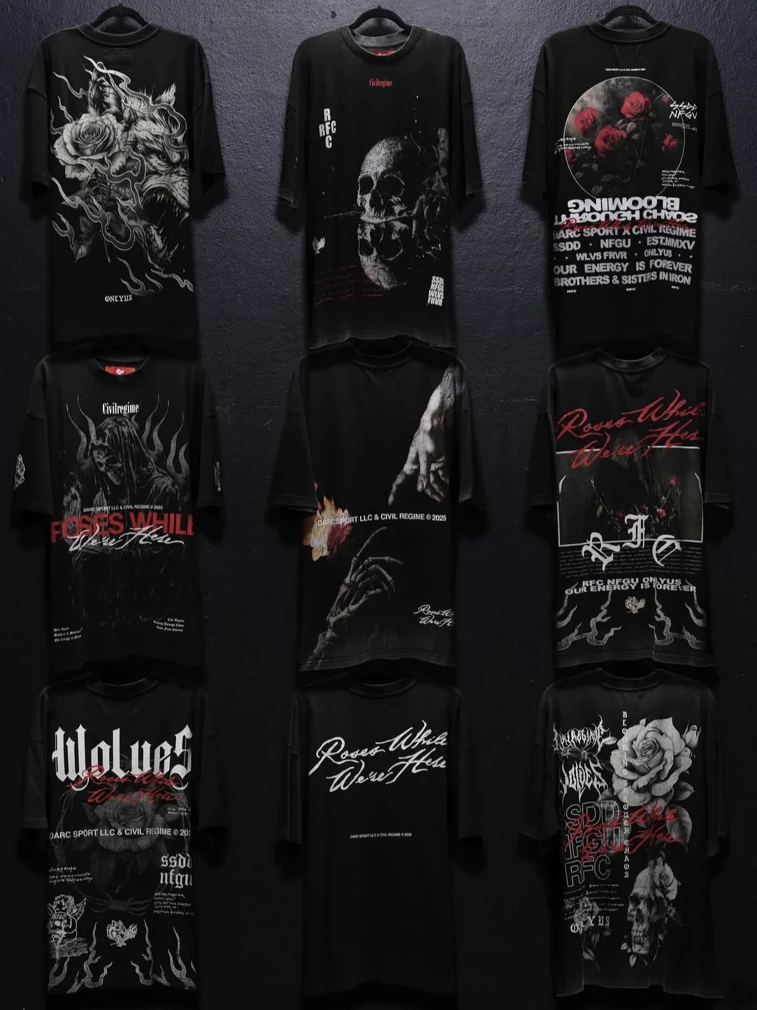 NOVO LANÇAMENTO 3 - ROSES WHILE WE'RE HERE Camiseta Masculina Tamanho EUA Fitness Esportiva Casual Solta Camisas Oversized Femininas Camisetas para Ca