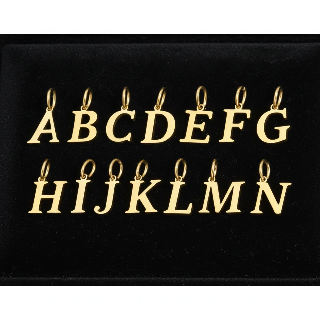 Hiraeva Vergoldete 10mm Block-Initialen-Anhänger A-Z Großbuchstaben für DIY-Schmuckherstellung – Detail 7