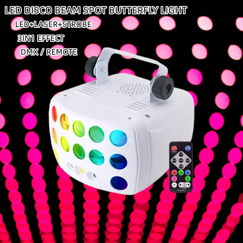 LED 3IN1 Effect Disco Butterfly Light DMX Remote Control Rgbw Strobe Beam Projector DJ Disco Party Club Wedding Lighting