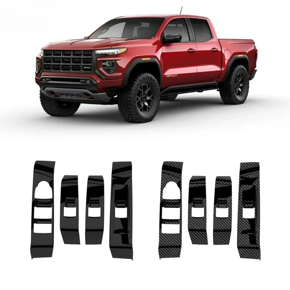

FOR GMC CANYON 2023 2024 2025 Window Lift Control Switch Button Cover Trim ABS Car Accessories 4pcs
