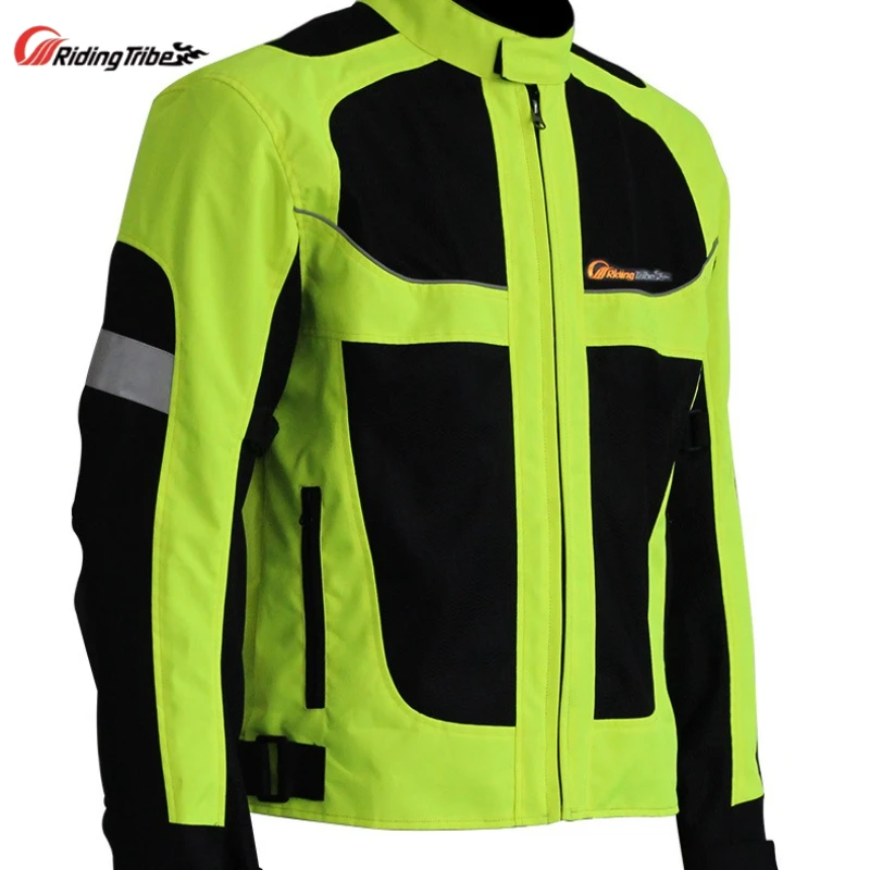 Men’s Motorcycle Jacket JK-21 Reflection Motorbike Riding Jacket Summer Breathable Armor with 5pcs Protective Pads Cycling Suit