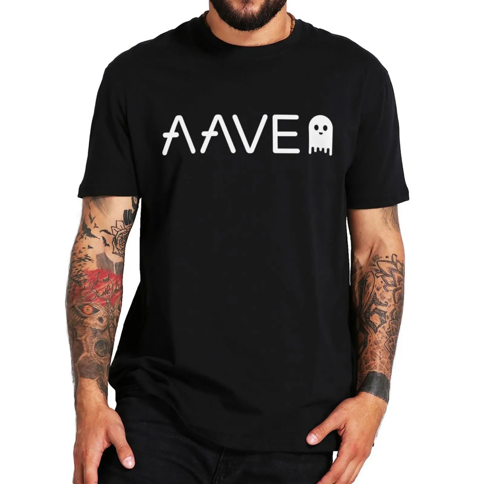 

AAVE Crypto Coin T Shirt Cryptocurrency Defi Ethereum Classic Men's Tshirts 100% Cotton Oversize T-Shirt Gift For Traders