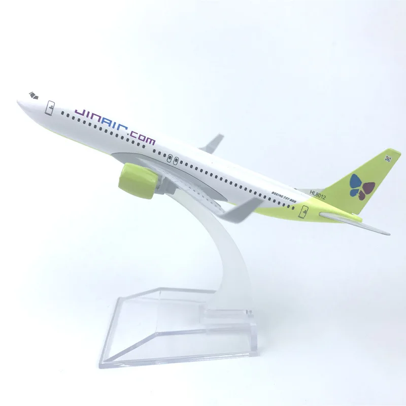 Maßstab 1:400 für Flugzeuge B737 Jin Air 16 cm Legierungsflugzeug B737 Modell Kinder Kinder Geschenk für Sammlung Dekoration