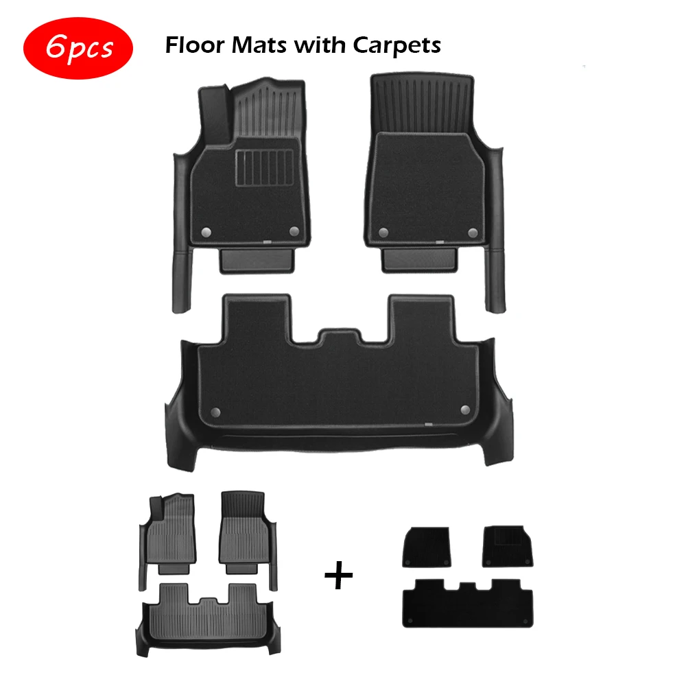 Vloermat met dorpelstrip voor 2025 2026 Tesla Model Y Juniper All Weather TPE kofferbakmat achterbankbeschermer - afbeelding 1