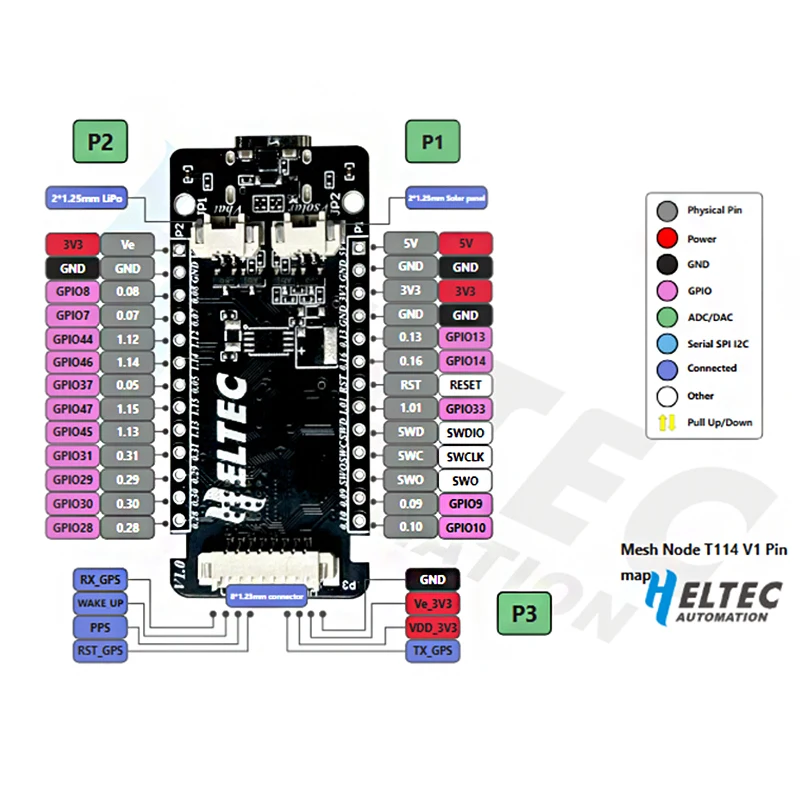 Heltec Mesh Node T114 Tracker meshtastico nRF52840 SX1262 LoRaWAN LoRa Arduino BLE WiFi Dispositivo di posizionamento a bassa potenza