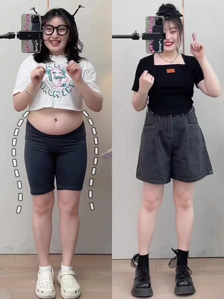 

plus Size Denim Shorts Women's High Waist Straight Leg Jeans Five-Quarter Length for Plump Sister Winter 2024 New Style Slimming