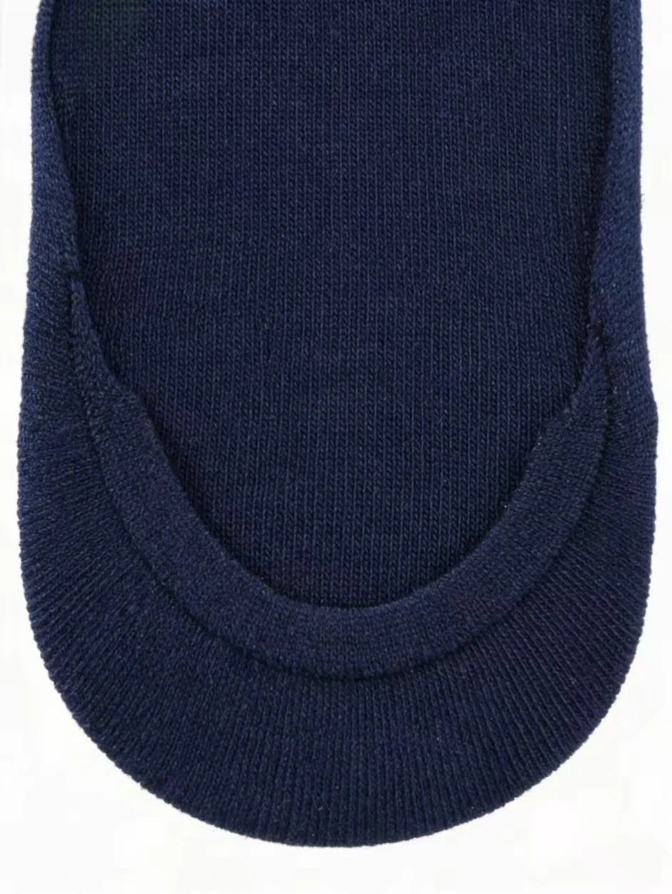 5 Pairs Random Navy Blue Invisible No Show Socks, Breathable Non-slip Low Cut Liner Socks view 3