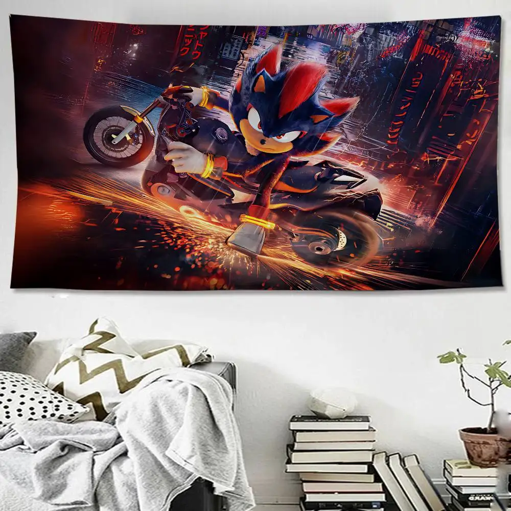 أنيمي S-Sonic-c نسيج الفن الطباعة اليابانية قماش مزخرف جداري أنيمي الجدار الشنق ديكور المنزل #3