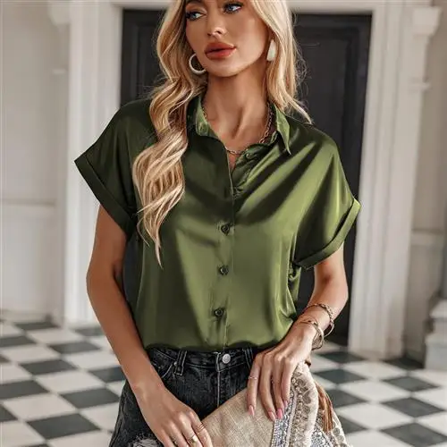 

Женская атласная блузка irt ort Sve Faion Женский женский топ Irt удобного кроя стандартной длины премиум-класса