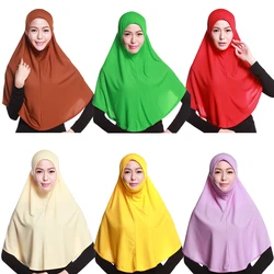 Hijab largo musulmán para mujer, chal de cobertura completa, pañuelo negro para la cabeza, prenda de oración Eid Ramadán, turbante Khimar de adoración, 80cm