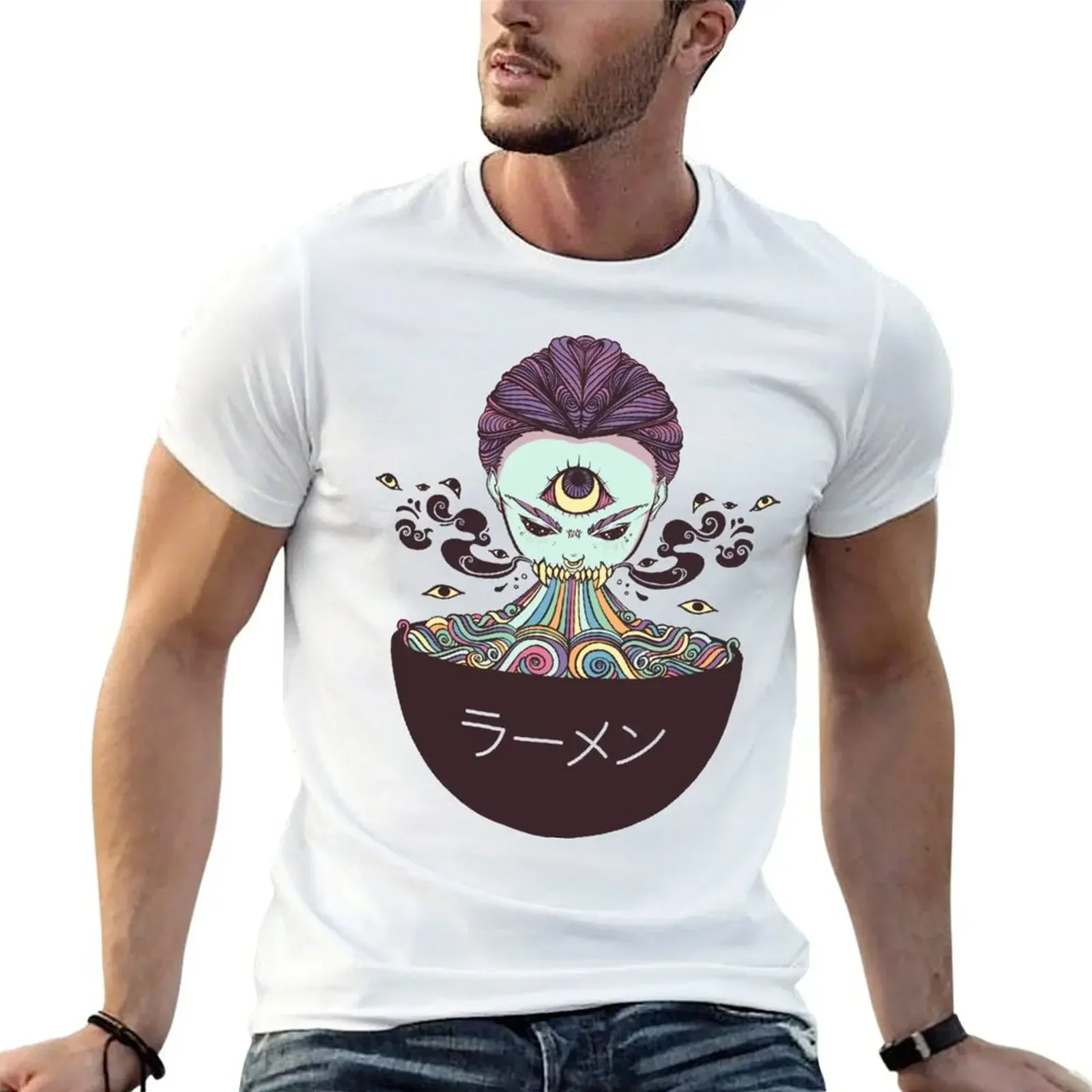 Ramen Noodle Anime Style Art T-Shirt quick-drying animal prinfor boys quick drying mens t shirts top quality