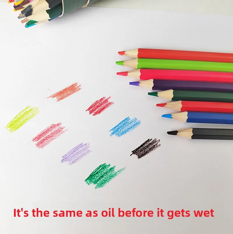48/72 لونًا، أقلام رصاص ملونة زيتية، ألوان زاهية، مناسبة للطلاب وطلاب الفن