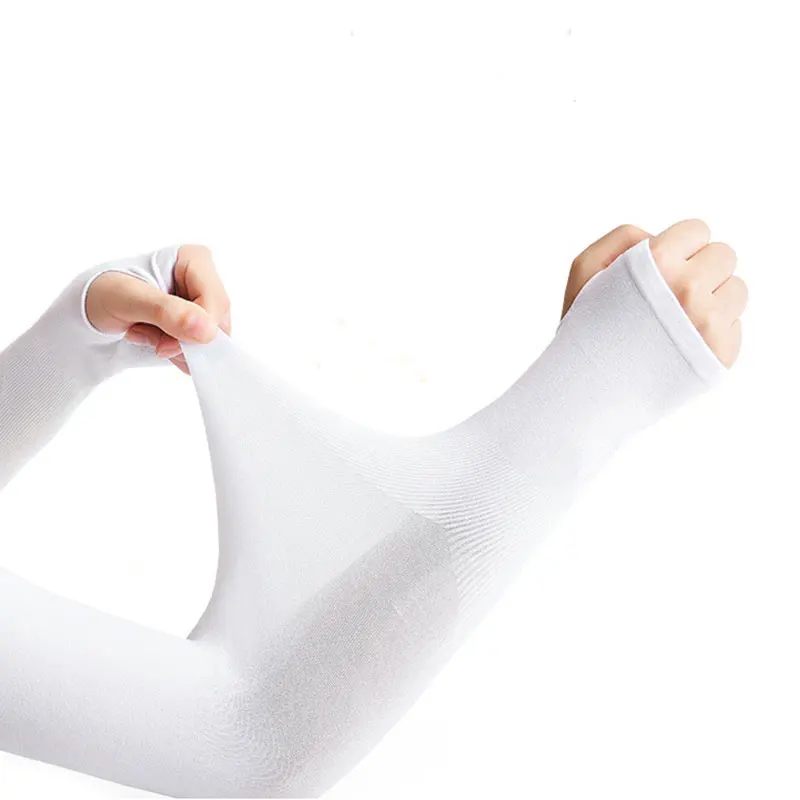 AliExpress YJSFG HOUSE Hot Summer Sunscreen Uv Arm Sleeves Ice Sleeve Unisex Black White Long Sleeve Arm Protection Fingerless Gloves Cycling Sleeve