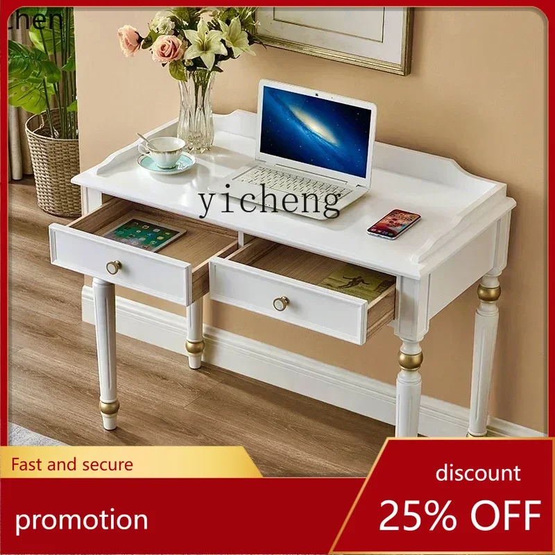 

HXL Solid Wood White Desk Simple Small Apartment Room Home Desk Bedroom Study Office Computer Desk