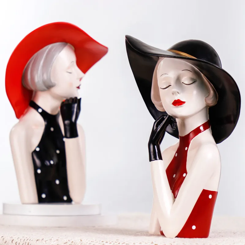 Figurine de fille moderne à la mode nordique, meuble TV pour la maison, modèle de chambre, meilleur ami, cadeau d'anniversaire pour femmes