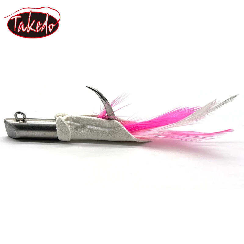 TAKEDO 2.5# 2.8# 3.0# Stainless Steel Fishing Hook Jig Head Hook Feather Fishhook Shark Tuna Big Game  Fishing Hooks