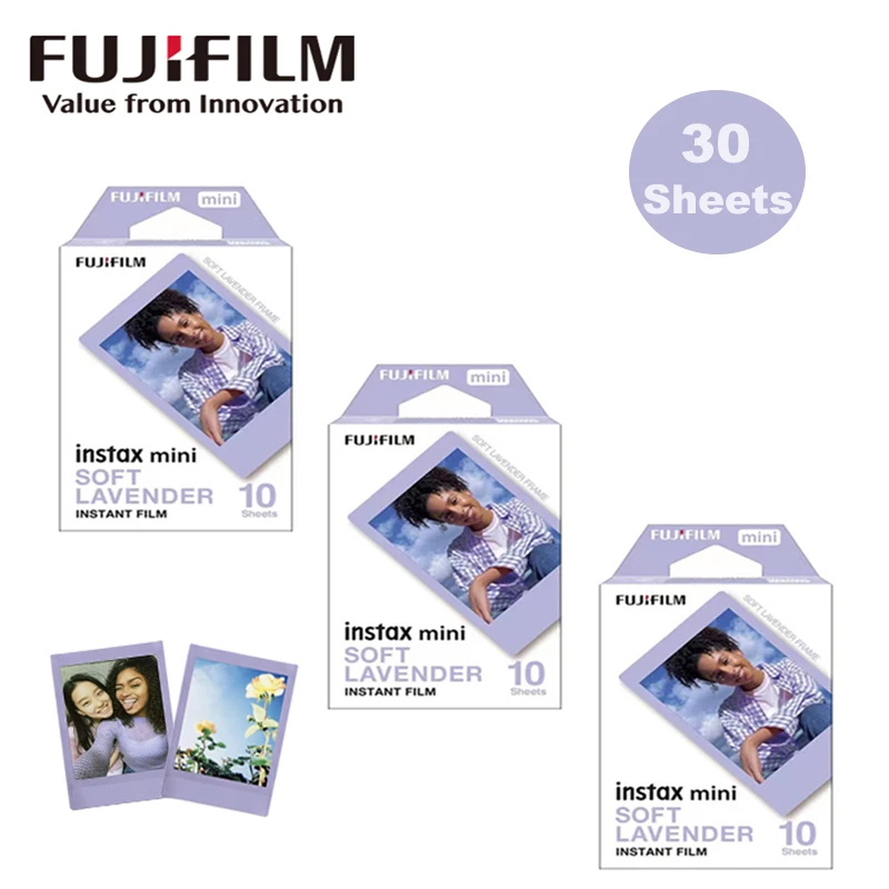 

10-50 листов пленки Fujifilm Instax Mini 13, мягкая пленка лавандового цвета для 3-дюймовых камер Fuji Mini 12, 11, 8, 9, 40, 41, 25, Link+, Evo.