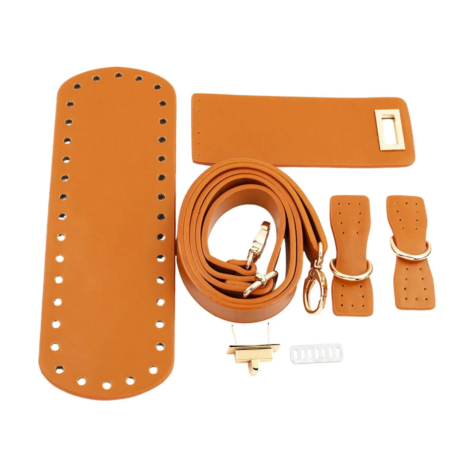 PU Leather DIY Bag Strap Set, Base inferior do saco de crochê, Alça de ombro ajustável, Handmade Purse Making Supplies