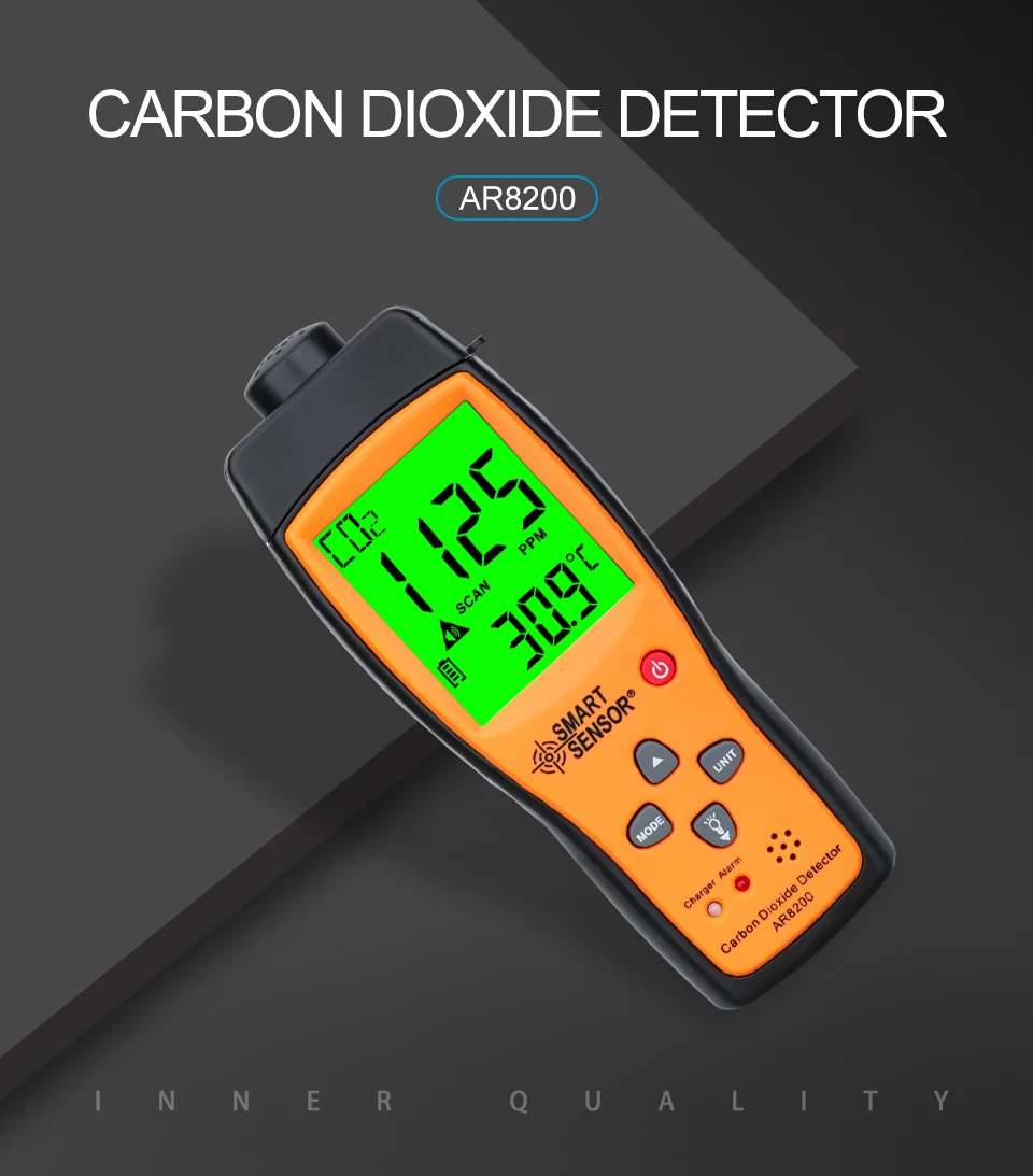 Rilevatore di anidride carbonica professionale Analizzatore di gas Misuratore di CO2 Monitor Rilevatore di gas Monitor di qualità dell'aria interna Tester di CO2 AR8200