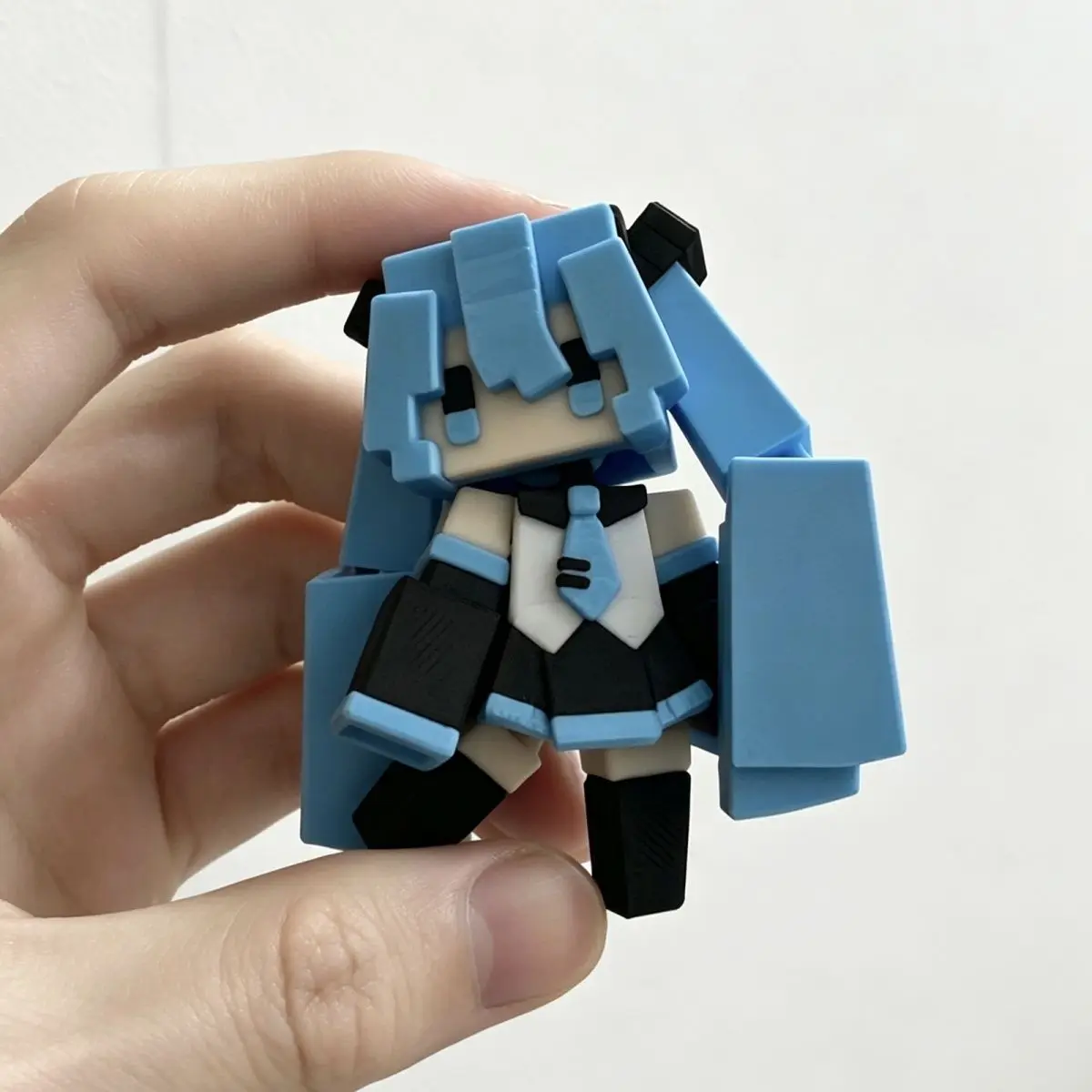 Hatsune Miku cube pendant bag charm keychain, cute cartoon fun figure for decorating student backpacks, a gift for friends view 3