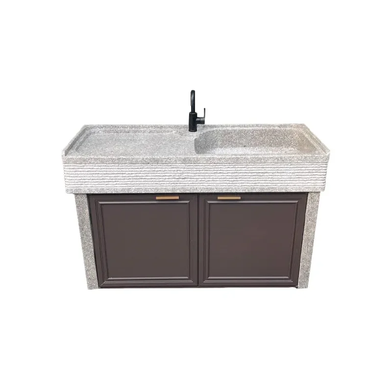 Granite Outdoor Wash Basin Stone Laundry Sink Vegetable Washing Pool for Courtyard Garden Utility Area
