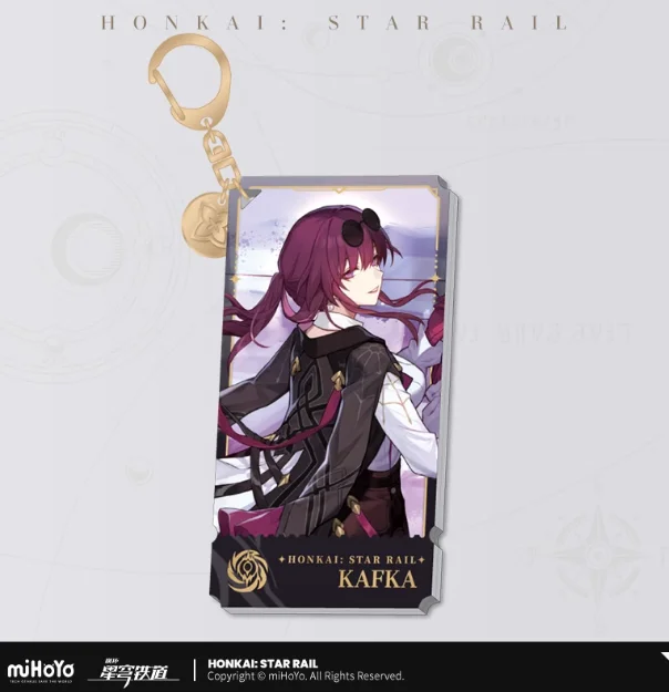 الرسمية هونكاي ستار السكك الحديدية الفضة الذئب كافكا تأثيري أنيمي سلسلة الاكريليك قلادة مفتاح سلسلة اكسسوارات الديكور هدية عيد الميلاد