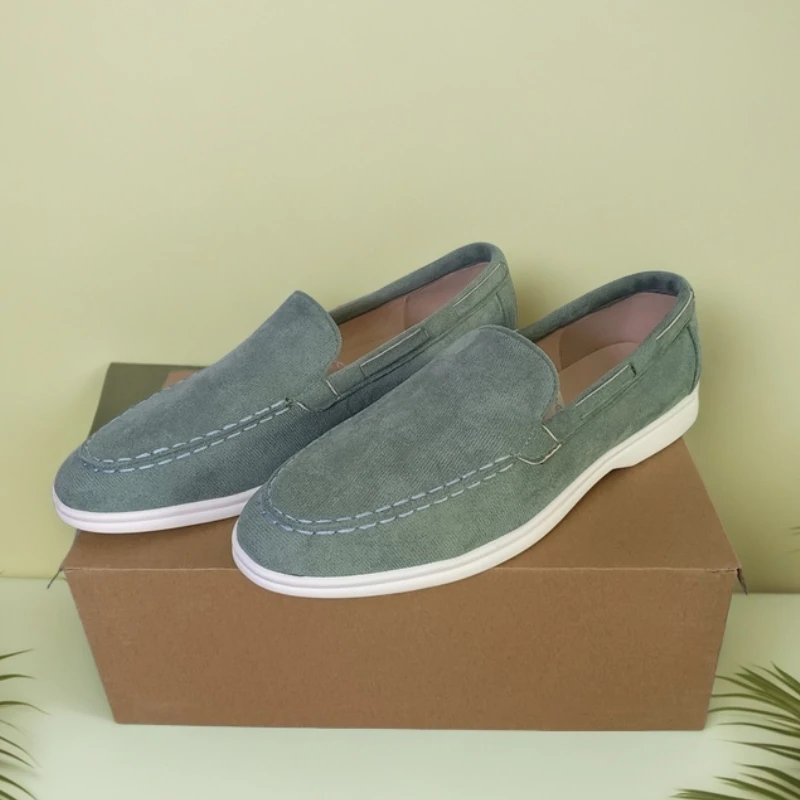 

Классические замшевые лоферы высокого качества, мужская повседневная обувь, роскошные брендовые мужские дышащие туфли без шнуровки, мокасины