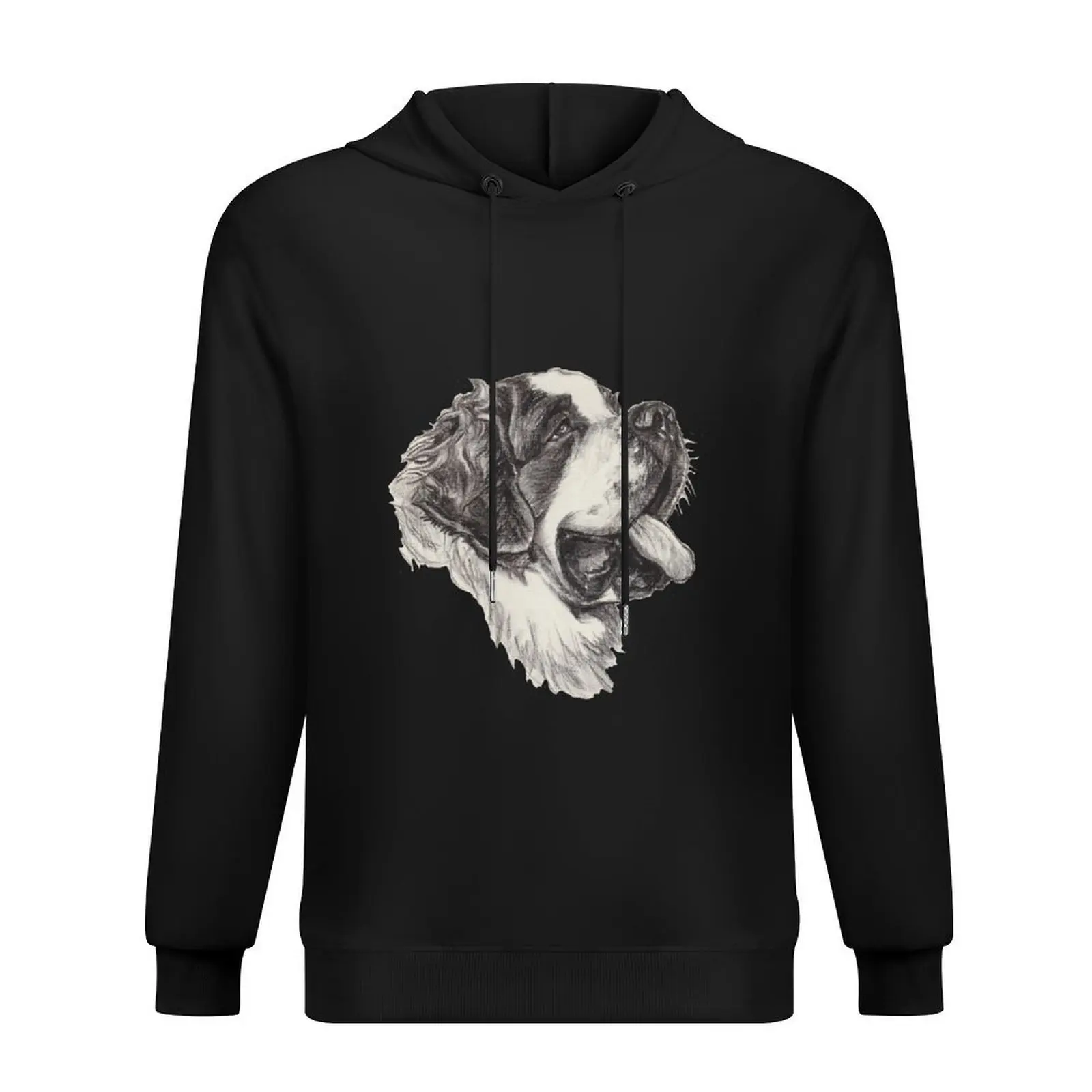 

Saint Bernard Dog Portrait Hoodie anime clothes men's winter sweater anime clothing mens clothing man hoodie
