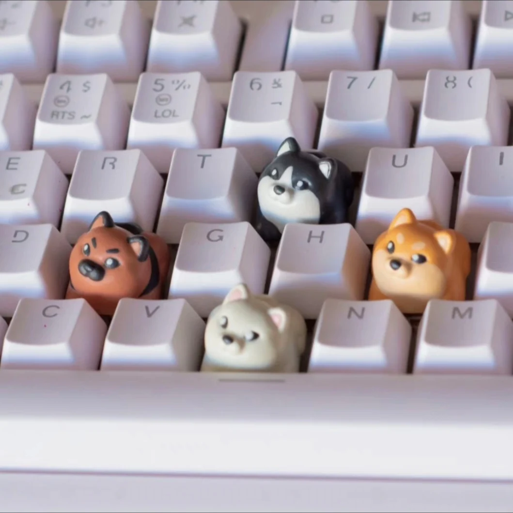 

Shiba Inu Resin Keycaps No Backlit Cross Switch Mechanical Keyboard ESC F Zone Function Direction Key Caps Personalized Keycaps