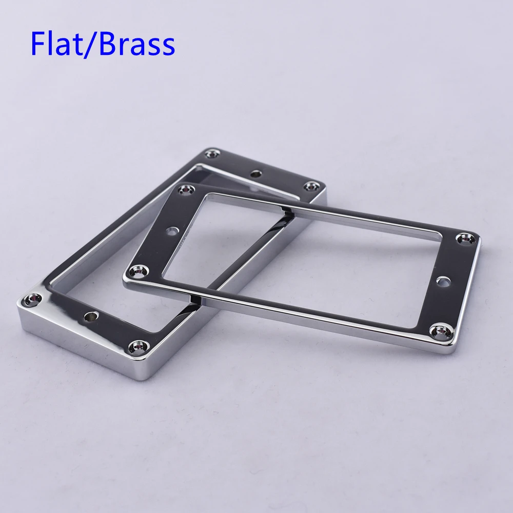 1 Set ( 2 Pieces ) Brass Humbucker Pickup Flat Bottom Mounting Frames - Made in Korea