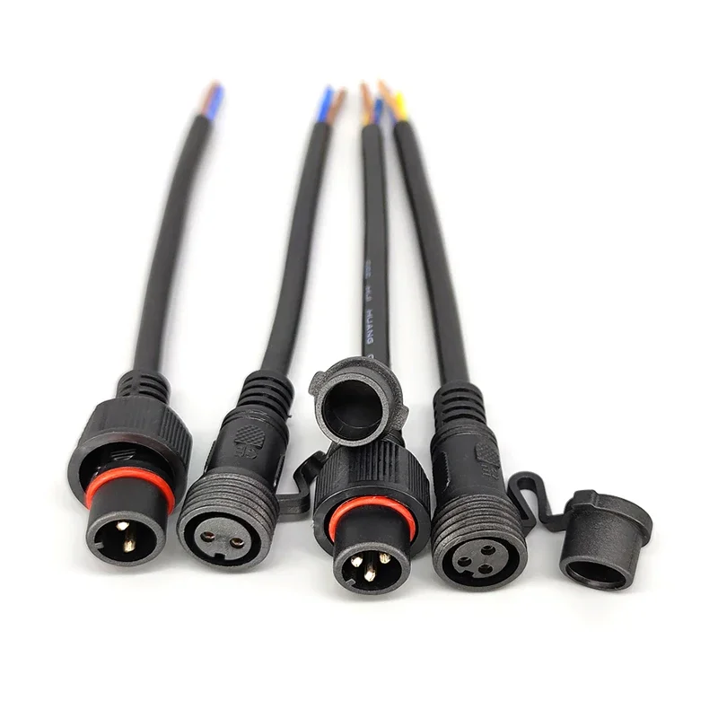 IP68 Waterproof Docking Connector 2 3 4 5 6 7 8 Pin 0.3/0.75/1.5 Square Male Female Cable Plug Extension Line Outdoor LED Wire