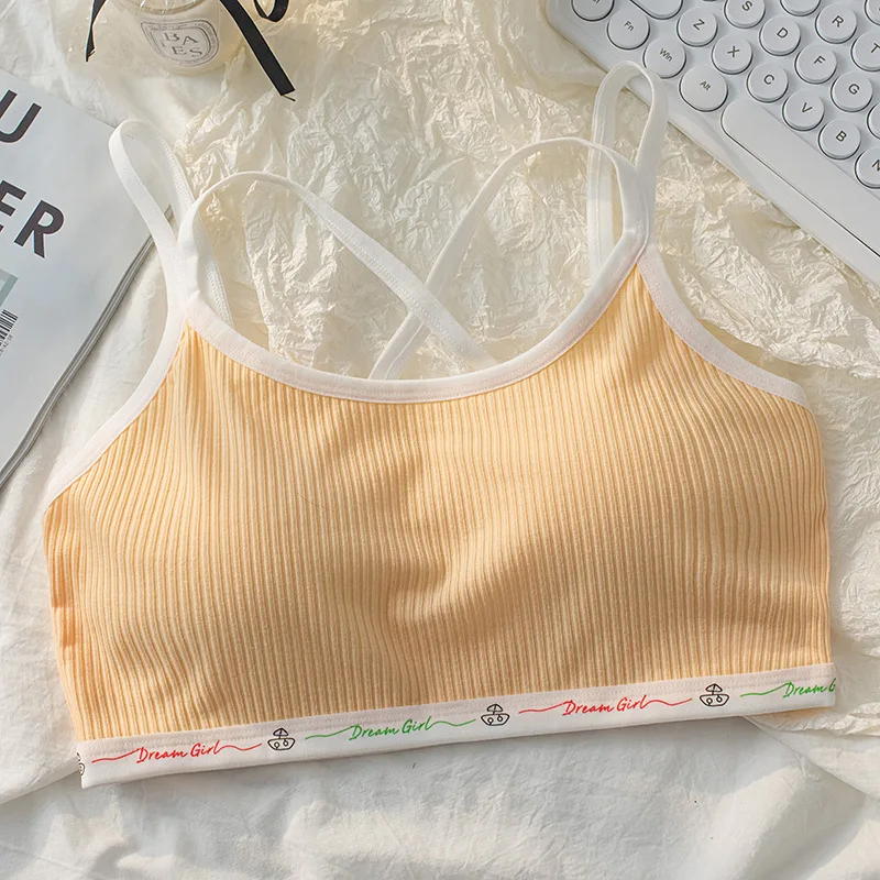 Adolescent Girls' Vest Beautiful Back Hanging Strap Vest Wrapped Chest Girls' Training Bra Student Sports Vest Underwear