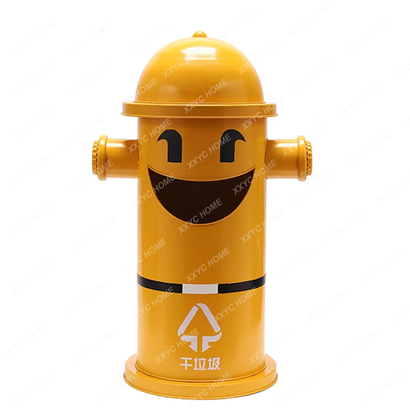 Cartoon Trash Can Large Children's Outdoor Fire Hydrant with Lid Creative Classification Commercial Garbage Bin