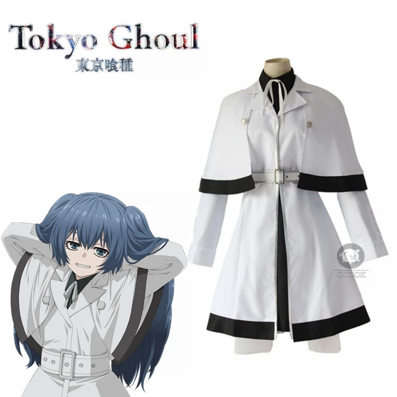 Костюмы для косплея аниме Yonebayashi Saiko, костюмы для косплея на Хэллоуин, женская белая форма, плащ