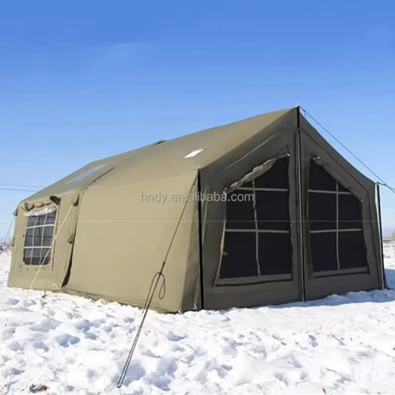 2026 8.0 Barraca de porta removível de ar verde Barraca inflável familiar para acampamento ao ar livre