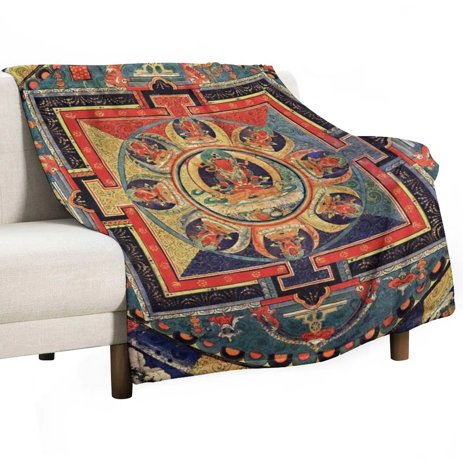 

Mandala 87 Amitayus Buddha Mudra Throw Blanket Warm Flannel Blanket for Couch Chair Bedroom