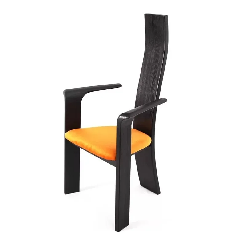 

Medieval hotel dining table chair household high value backrest stool French retro solid wood dining chair casual chair