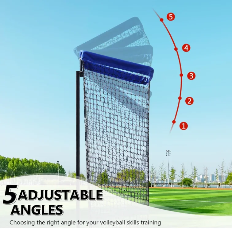 Factory Sales Portable Volleyball Setter Trainer Net Training Equipment Adjustable Angle Serving Spiking Polyester Fabric