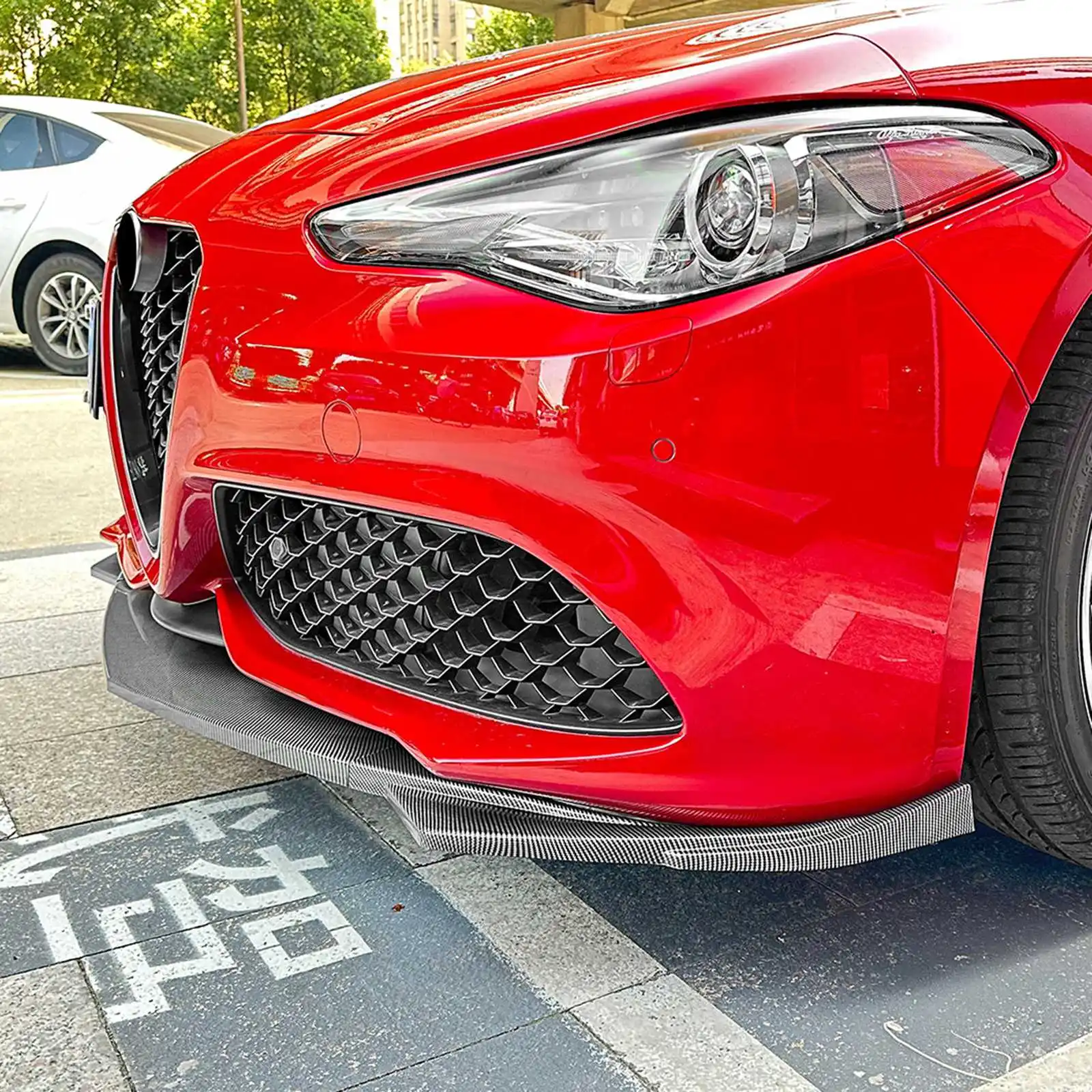 

Car Front Bumper Lip Diffuser Spoiler Splitter ABS Gloss Black Bodykits Tuning For Alfa Romeo Giulia Sport Sedan 2015-2024