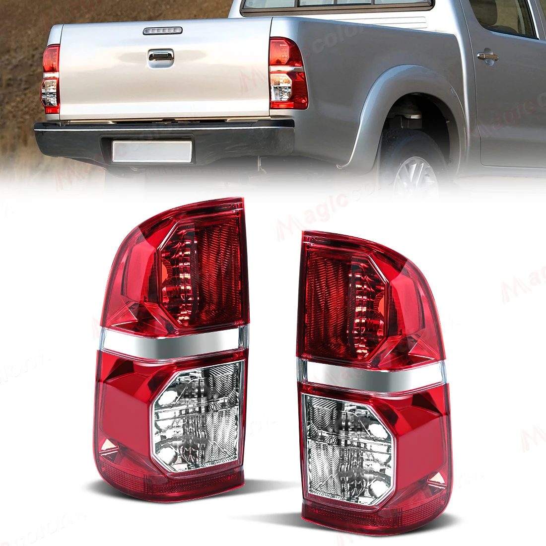 

Right/ Left Tail Lamp For Toyota Hilux 2005 2006 2007 2008 2009 2010 -2015 Rear Taillight Warning Light Reversing Light no Bulb