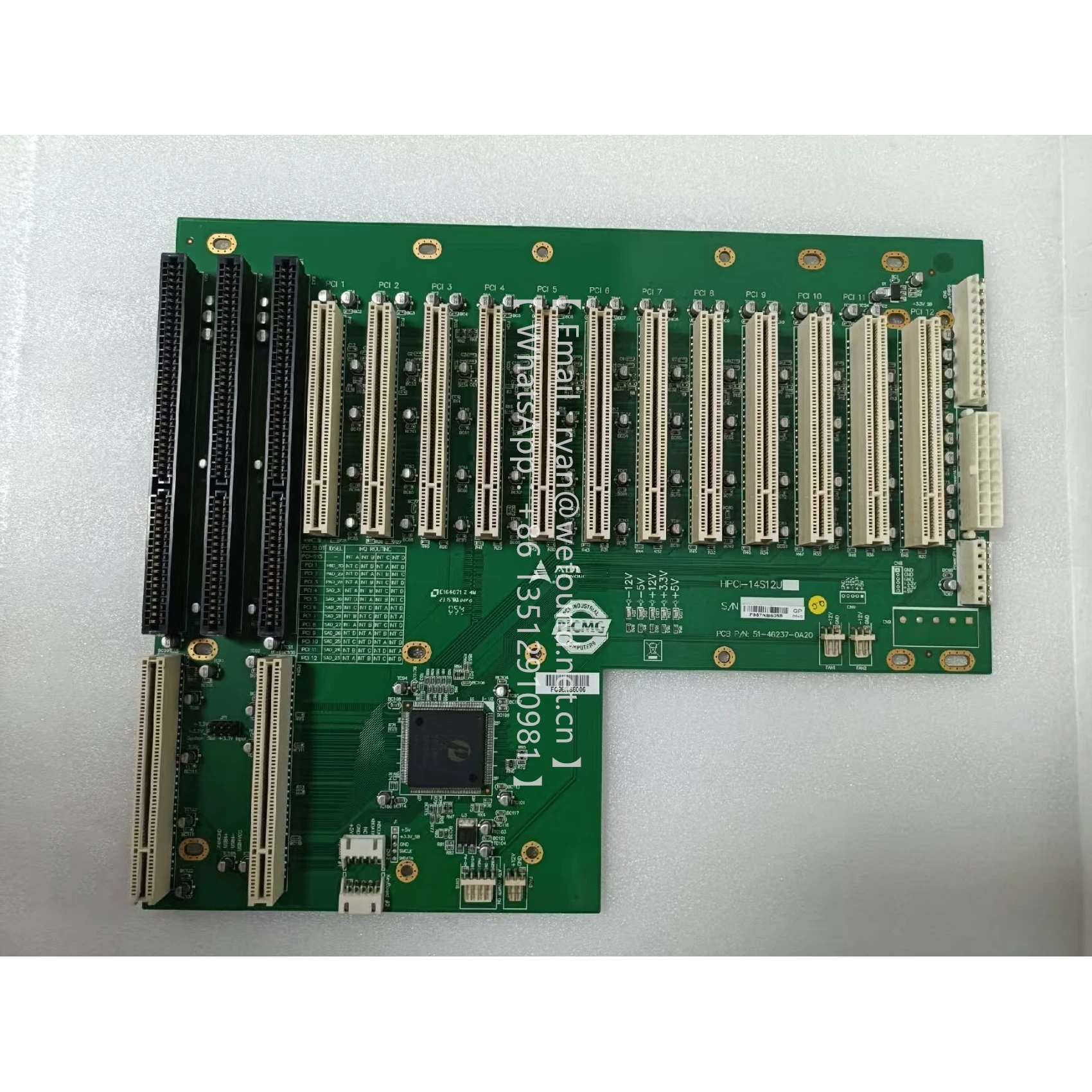 HPCI-14S12U for ADLINK Passive Backplanes, 2 PICMG CPU, 12 PCI, 1 ISA Slots Backplane