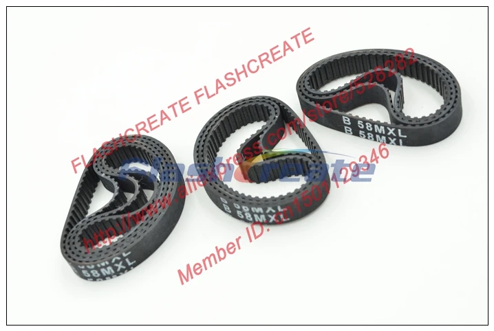 10pcs B58 MXL Timing Belt Teeth 58 Width 6.35mm Length 117.86mm B58MXL Rubber Closed-Loop Synchronous Belt Fit MXL Pulley