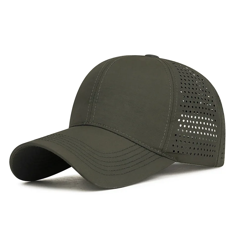 Leichte Wander-Sonnenkappe für Männer und Frauen, schnelltrocknend, mit Laser-Lochmuster, atmungsaktiv, Outdoor-Baseballkappe – Detail 6