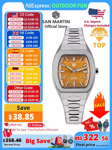 San Martin 39.5mm Tonneau Luxury Men Watch Mineral Dial Casual Sports PT5000 SW200 Automatic Mechanical Sapphire Luminous SN0145