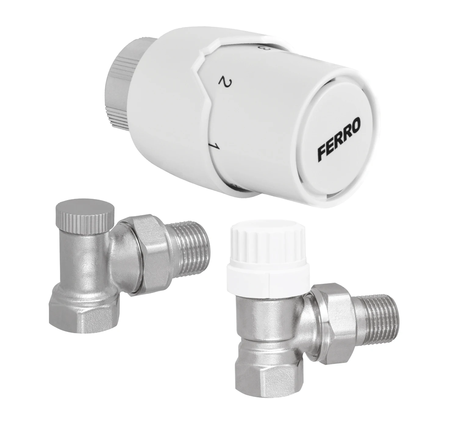 Hoekthermostaatkraanset met 1/2" kop