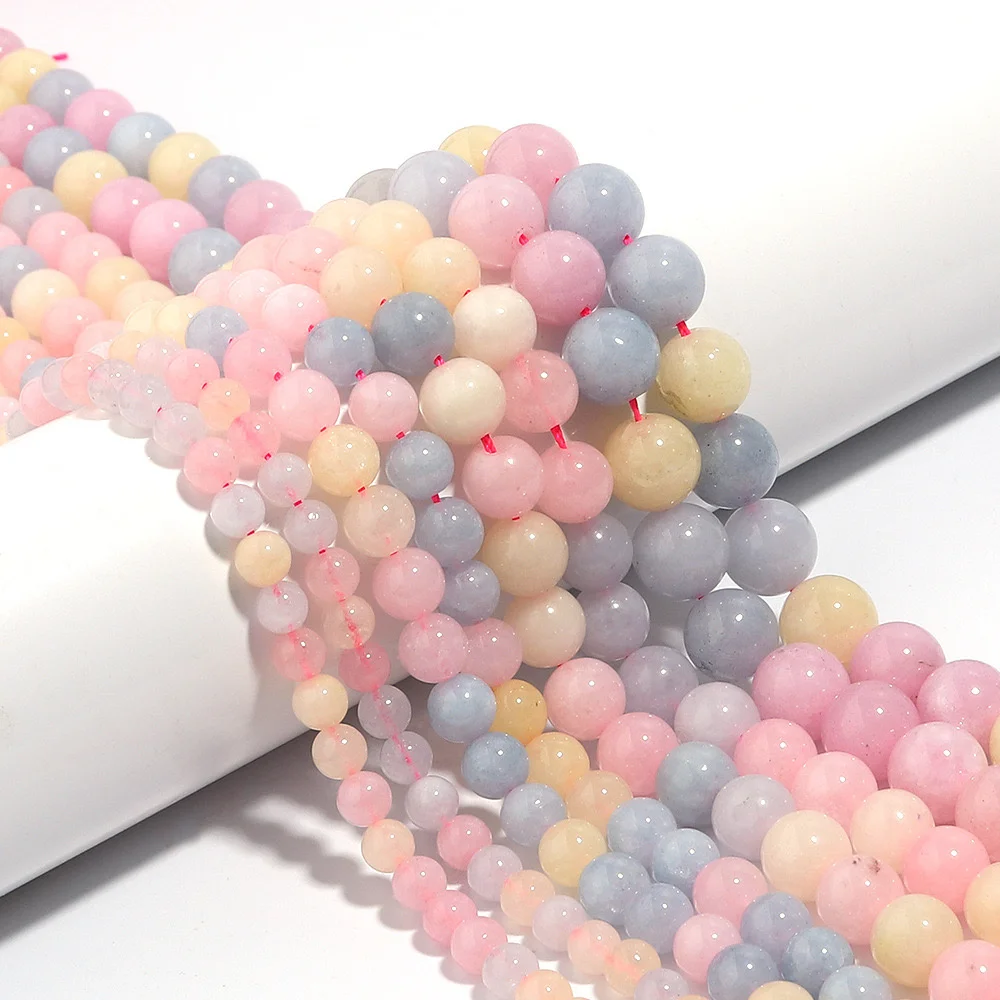 

Multicolor Natural Stone Morgan Jades Round Beads for Jewelry Making DIY Bracelet Necklace 4-10mm Beading Cute Beads Accessories