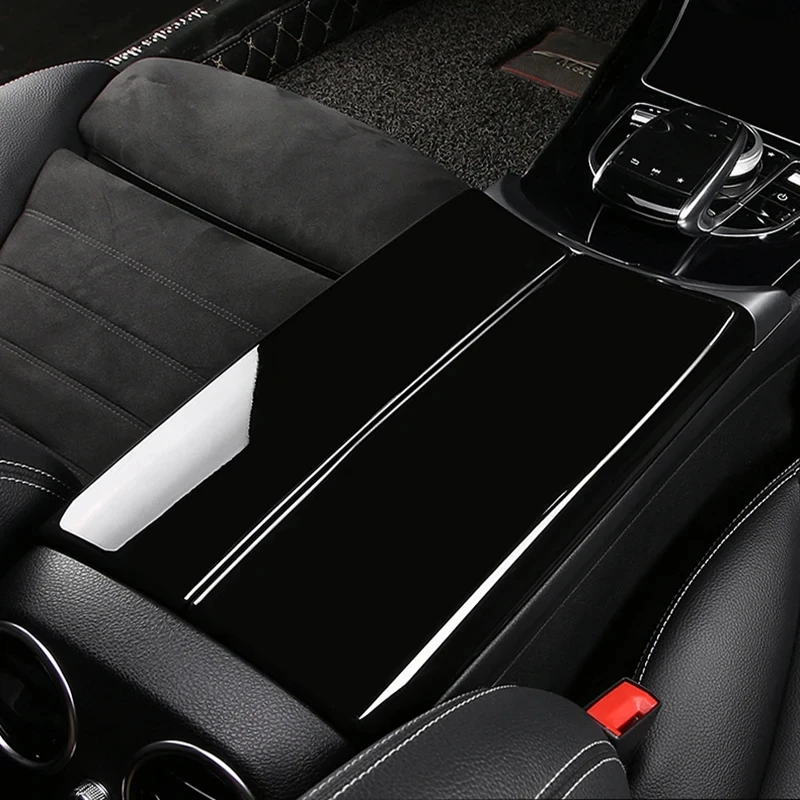 For Mercedes Benz C-Class W205 W213 GLC X253 carbonfiber carstyling center console armrest decoration protection box accessories