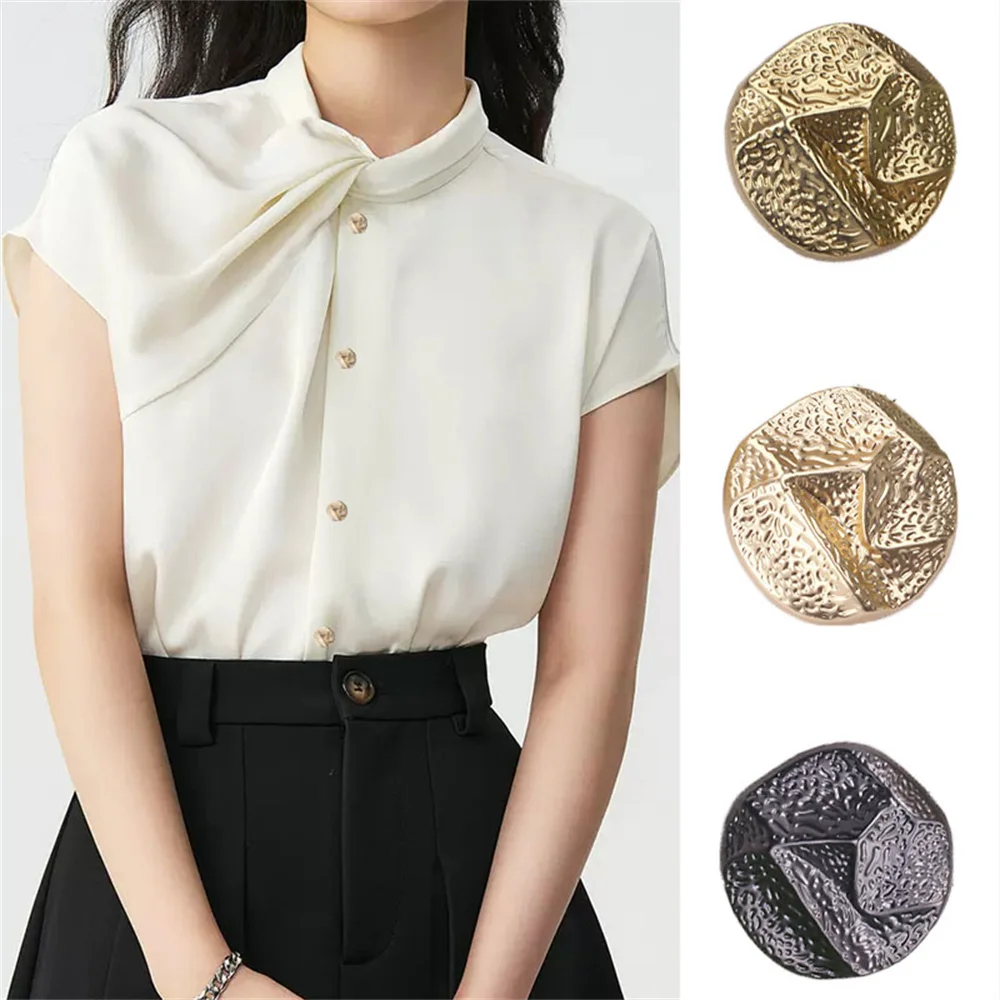 أزرار معدنية محدبة عصرية ، أزرار ديكورية متعددة الاستخدامات ، ملابس تريكو ، 10